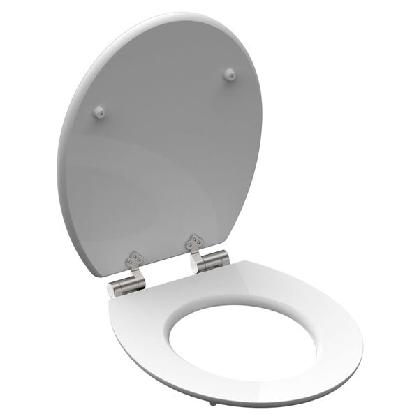 SCH&Uuml;TTE High Gloss Toilet Seat with Soft-Close BLUE WOOD MDF