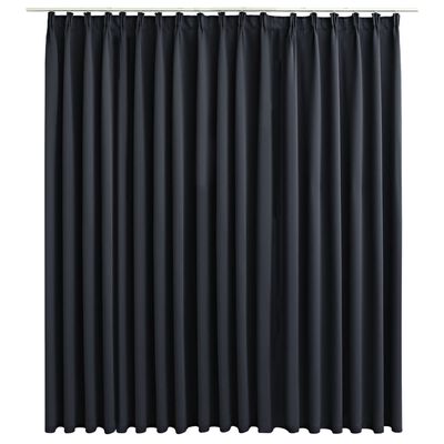 vidaXL Blackout Curtain with Hooks Black 290x245 cm