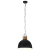vidaXL Industrial Hanging Lamp Black Round 51 cm E27 Solid Mango Wood