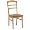 vidaXL Dining Chair 2 pcs Natural Solid Rubber Wood