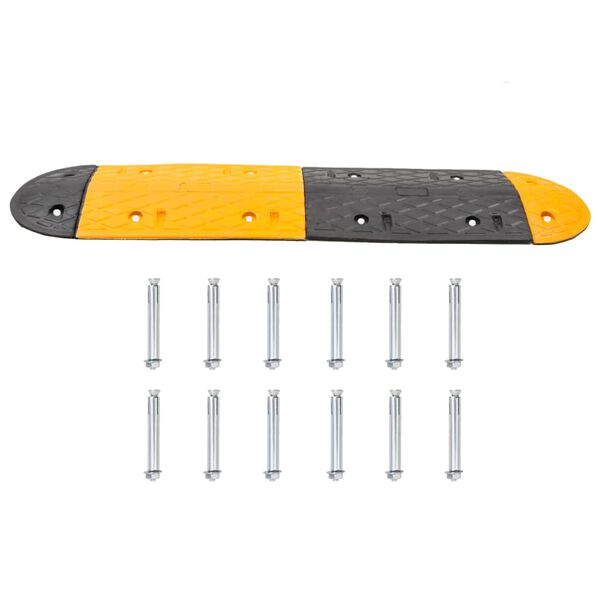 vidaXL Speed Hump Yellow&Black 323x32.5x4 cm Rubber