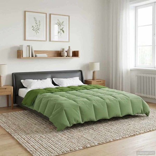 vidaXL Full Year Duvet Quilted Green 240 x 260 cm Microfiber