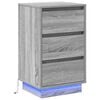 vidaXL Bedside Cabinet Grey 39 x 34.5 x 65 cm Engineered wood