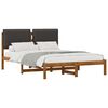 vidaXL Bed Frame with Upholstered Headboard Natural and Dark Grey