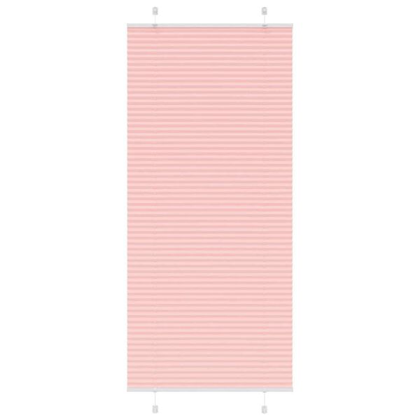 vidaXL Pleated Blind Pink 95x200 cm Fabric Width 94.4 cm Polyester