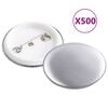 vidaXL Pinback Button Parts 500 Sets 37 mm