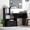 vidaXL Desk with Shelf Black Oak 131.5 x 50 x 106.5 cm Engineered Wood