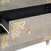vidaXL Sideboard Grey and Gold 60 x 33 x 75 cm Solid Mango Wood