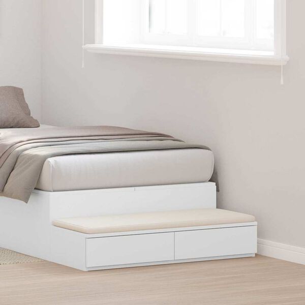 vidaXL Bed Drawers White 80 x 36.5 x 16.5 cm Engineered Wood