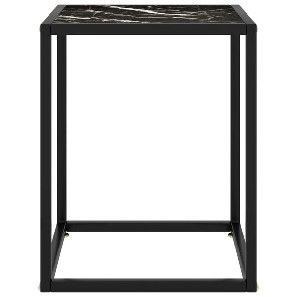 vidaXL Coffee Table Black with Black Marble Glass 40x40x50 cm