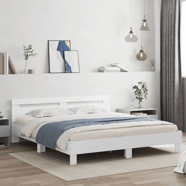 vidaXL Bed Frame without Mattress White 160x200 cm