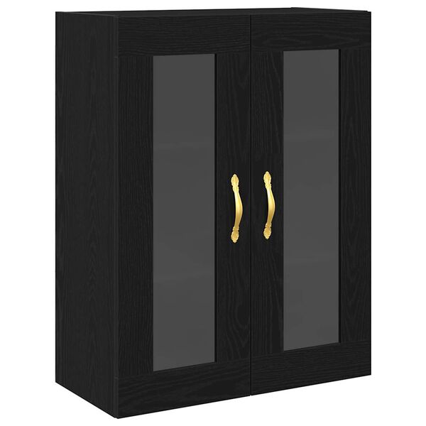 vidaXL Wall Cabinet Black Oak 69.5 x 34 x 90 cm Engineered Wood
