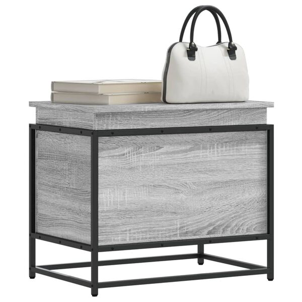 vidaXL Storage Box with Lid Grey Sonoma 60x40x51.5 cm Engineered Wood