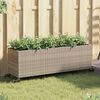 vidaXL Garden Planters with Wheels 2 pcs Grey 107x32x38 cm Poly Rattan
