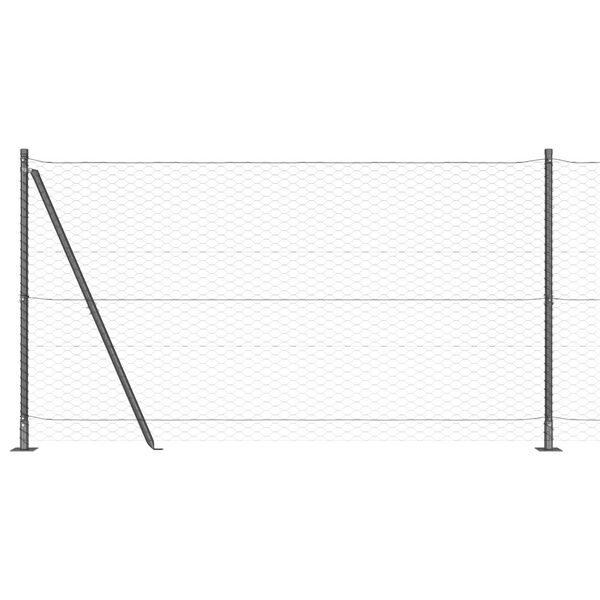 vidaXL Fence Post Grey 25 x 1.4 m (36 mm mesh) Steel and PVC