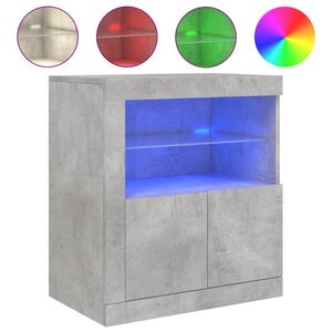 vidaXL Sideboard with LED Lights Concrete Grey 60.5x37x67 cm