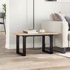 vidaXL Coffee Table O-Frame 80x50x40 cm Solid Wood Pine and Steel