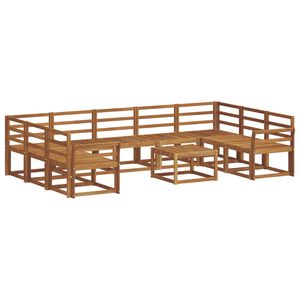 vidaXL Outdoor Sofa Set 10 pcs Natural Solid Acacia Wood