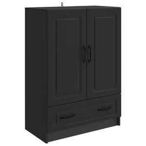 vidaXL Sideboard with Drawer Black 66 x 34.5 x 92 cm Engineered Wood