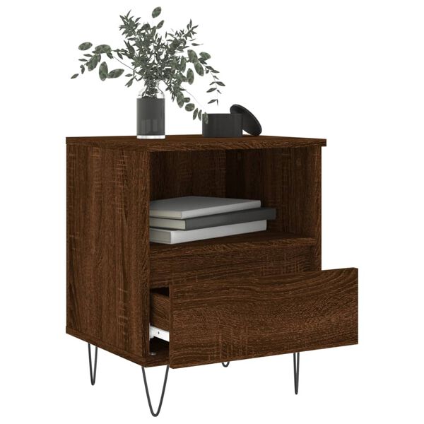 vidaXL Bedside Cabinets 2 pcs Brown Oak 40x35x50 cm Engineered Wood