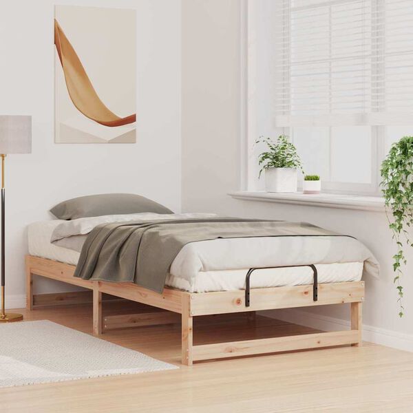 vidaXL Bed Frame Brown 90 x 190 cm Solid Pine Wood