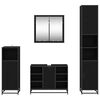 vidaXL Bathroom Furniture Set 4 pcs Black Oak Engineered Wood