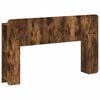 vidaXL Headboard Cabinet with Storage Smoked Oak Engineered Wood