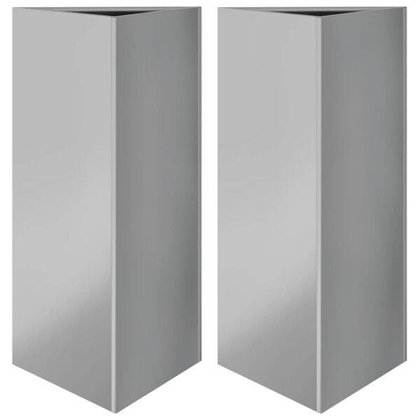 vidaXL Garden Planters 2 pcs Triangular 40x40x75 cm Galvanized Steel