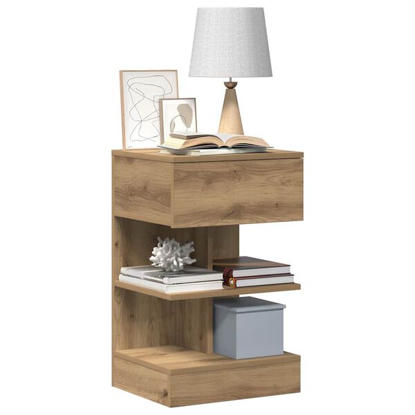vidaXL Bedside Cabinet Artisan Oak 40x35x65 cm Engineered Wood
