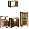 vidaXL Bathroom Furniture Set with Shelf 4 pcs Brown Solid Mango Wood