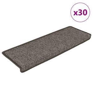 vidaXL Stair Mats Self-adhesive Sisal-Look 30 pcs 65x21x4 cm Grey and Beige