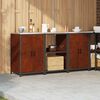 vidaXL Kitchen Storage Set with Shelf 3 pcs Rusty Weathering Steel