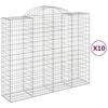 vidaXL Arched Gabion Baskets 10 pcs 200x50x160/180 cm Galvanised Iron