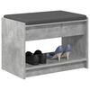 vidaXL Hall Bench with Cushion Concrete Grey 63 x 38 x 45 cm
