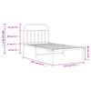 vidaXL Metal Bed Frame without Mattress with Headboard Black 107x203cm