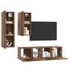 vidaXL TV Cabinet Set Wall-mounted 4 pcs Old Wood Engineered Wood