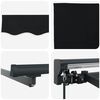 vidaXL Retractable Awning Black 500 x 300 cm Polyester and Metal