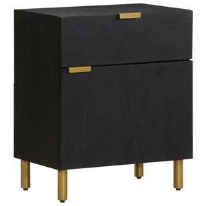 vidaXL Bedside Cabinet Black 50x33x60 cm Engineered Wood