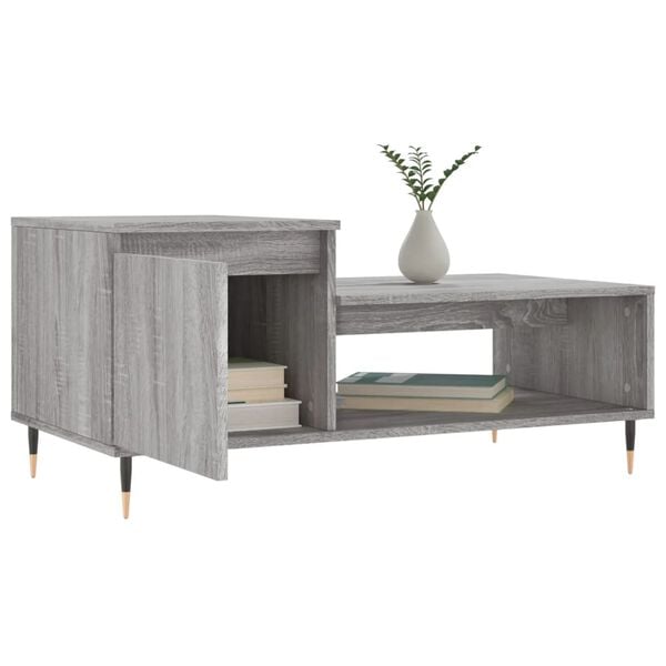 vidaXL Coffee Table Grey Sonoma 100x50x45 cm Engineered Wood