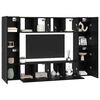 vidaXL TV Cabinet Set Wall-mounted Black Oak Engineered Wood