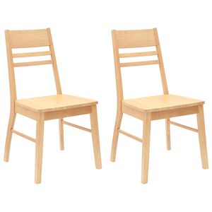vidaXL Dining Chairs 2 pcs Natural 43 x 54 x 89 cm Solid Rubber Wood