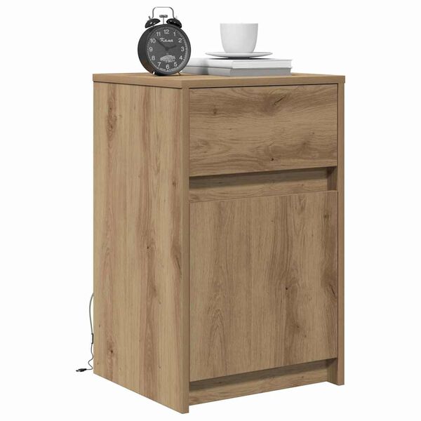 vidaXL LED Bedside Cabinet 2 pcs Artisan oak 38 x 34 x 61 cm