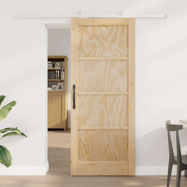 vidaXL Sliding Door ORKDAL Brown 83 x 202 cm Solid Pine Wood