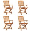 vidaXL Folding Garden Chairs 4 pcs Solid Eucalyptus Wood