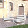 vidaXL 4 Piece Garden Lounge Set White Solid Wood Pine