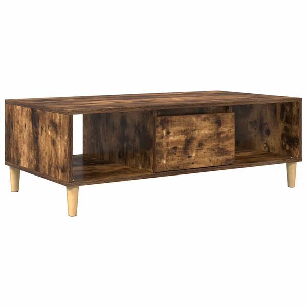 vidaXL Coffee Table Smoked Oak 102 x 55 x 35 cm Engineered Wood