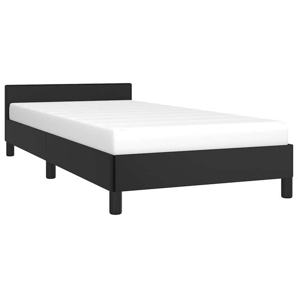 vidaXL Bed Frame without Mattress Black 90x190cm Single Faux Leather
