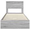 vidaXL Storage Bed with Drawer Grey Sonoma 90 x 190 cm Engineered Wood