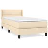vidaXL Box Spring Bed with Mattress Cream 90x190 cm Fabric