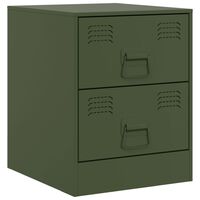 vidaXL Bedside Cabinet Green 34.5x39x44 cm Steel